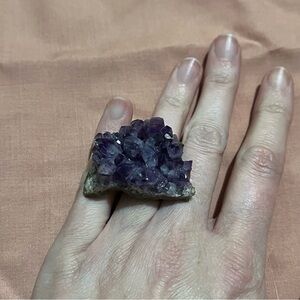 Amethyst Crystal Cluster Ring